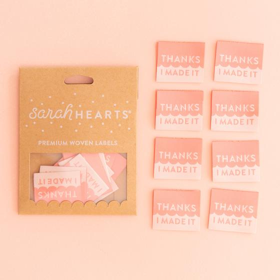 Sarah Hearts - Label Thanks I made it Coral 