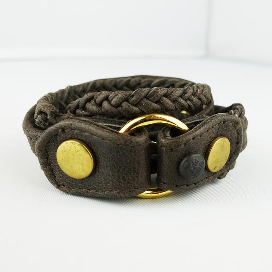 goldmarie Wickelarmband STRINGS Leder dunkelbraun gold