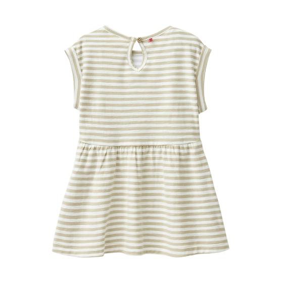 People wear Organic Kurzarmkleid Erdbeere Grün Geringelt