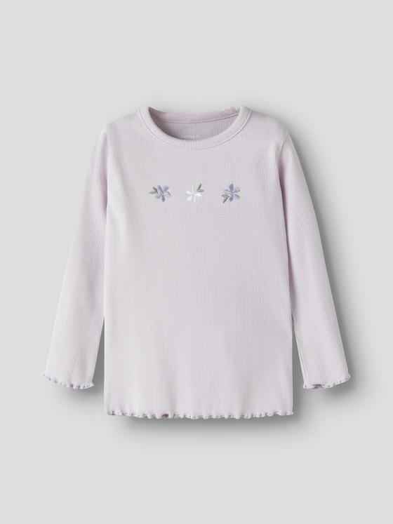 Name It Langarmshirt Mini Flowers Lavender Fog