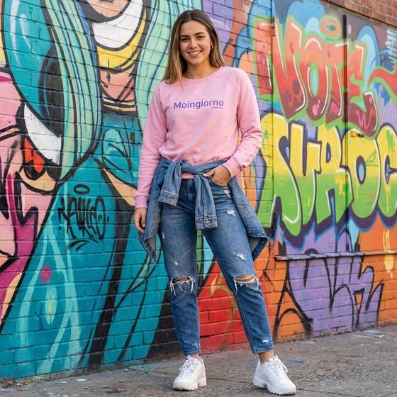 goldmarie Sweatshirt MOINGIORNO altrosa-holographic mit Glanz