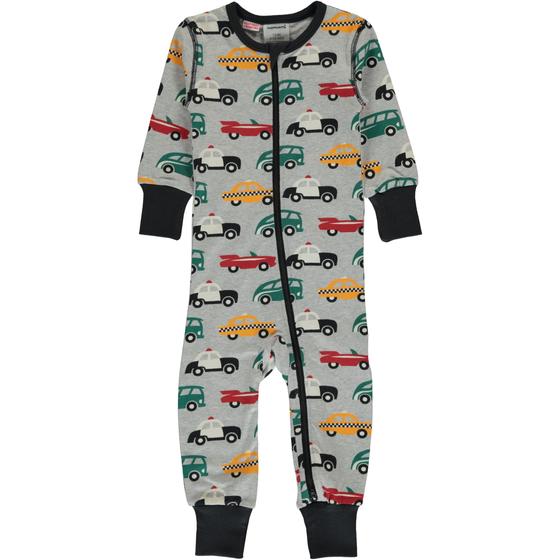 Strampler " Traffic", Langarm, mit durchgehendem Reißverschluss, slim