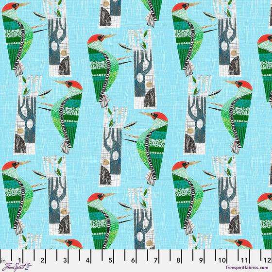 Stoffkollektion Flying South von Clare Youngs für Free Spirit Fabrics – Designerstoffe zum Taschen nähen Specht
