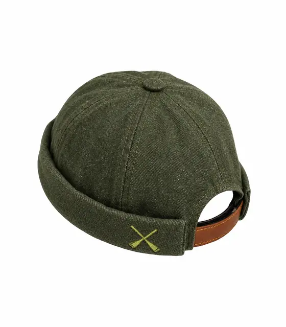 Docker Beanie Olive Washed Denim von Beton Cire