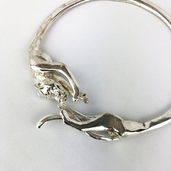 goldmarie Armreif PANTHER Messing versilbert 