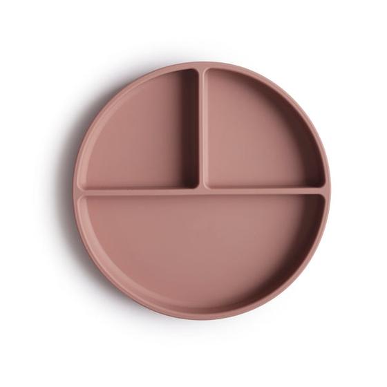 Mushie Silicon Plate Menüteller mit Saugnapf Cloudy Mauve