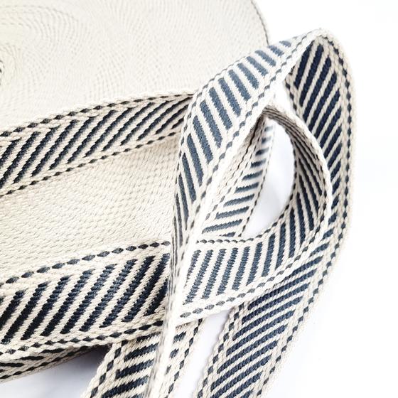 Gurtband Herringbone 32mm grau