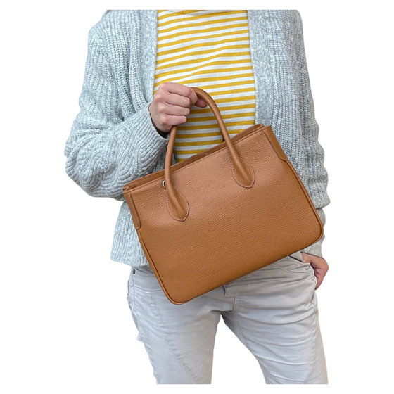 Maxima Handtasche klein, cognacbraun