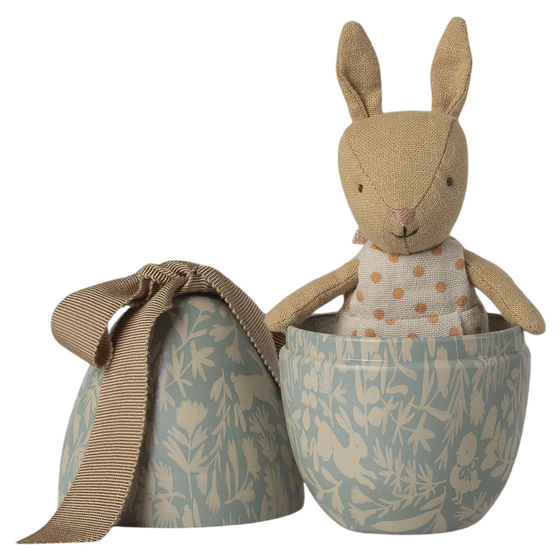 Maileg Osterei mit Mikro Kaninchen Klein Dusty Blue