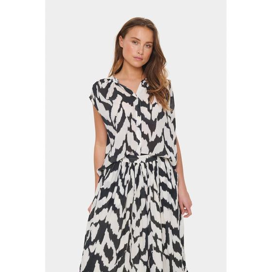 SAINT TROPEZ Blusen Top KelsieSZ 30514026 - gemustert - schwarz-weiß 