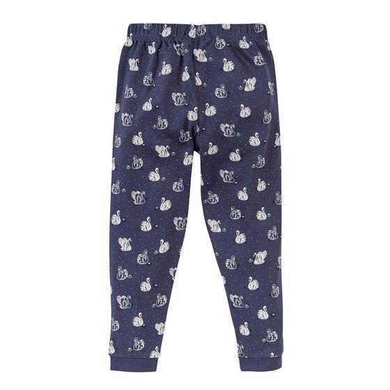 People wear Organic Pyjama Schwäne Dunkelblau Bedruckt