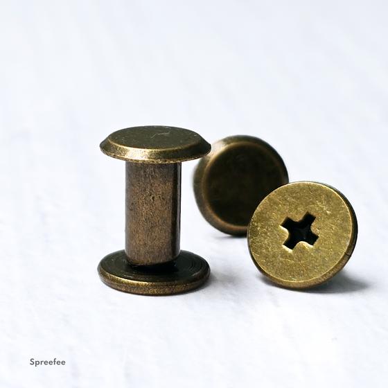 Buchschrauben 10 mm zum Befestigen von Taschenhenkeln, Riemen und Lederdetails