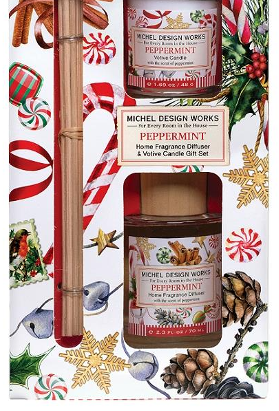 Geschenkset | Duftkerze + Diffusor Michel Design Works - Peppermint