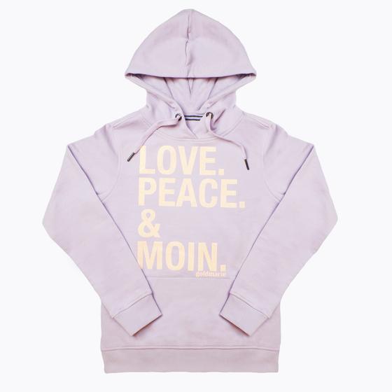 goldmarie  LOVE PEACE MOIN Hoodie Gabi flieder-orange mit Glitzer 