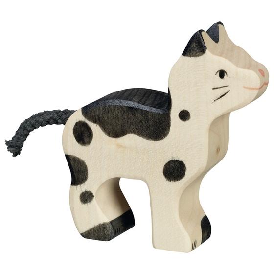 Holztiger Holztier Katze gefleckt