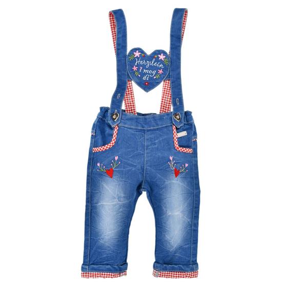 Latzjeans "Herzilein" im Trachtenlook
