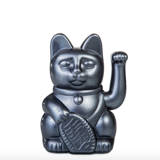 DONKEY Winkekatze LUCKY CAT 330440 - schwarz metallic 