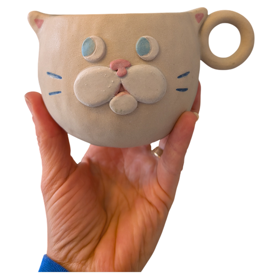 Clcin Keramik Tasse Katze Groß