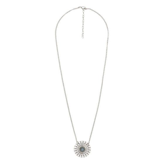 Love Chain mit Mandala & Amazonit, Silber