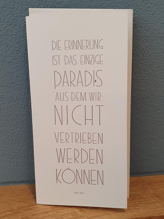 Trauerkarte in Bleisatz - Buchdruck
