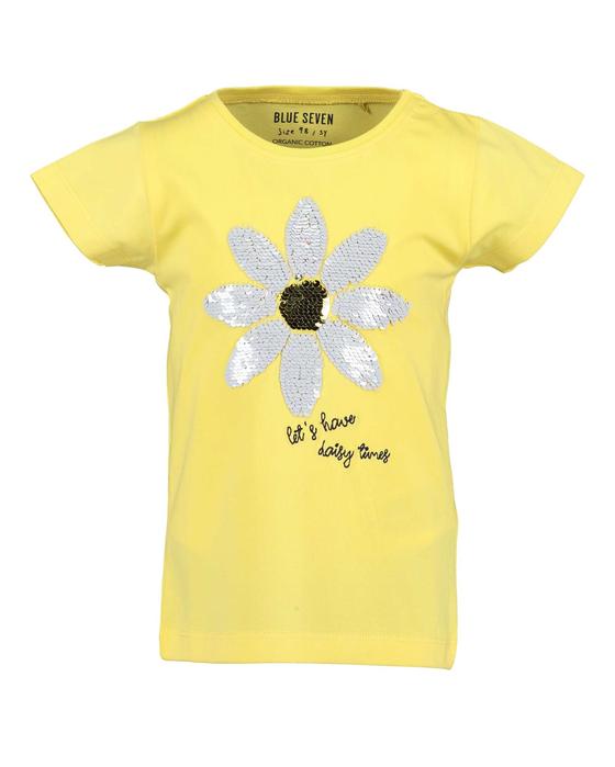 T-Shirt mit Wendepailletten, Biobaumwolle, gelb