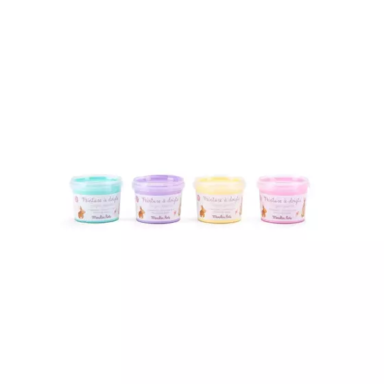 Moulin Roty 4 Töpfchen Fingerfarbe Pastell