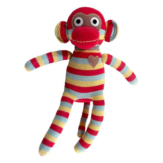 HickUps Sockenaffe Maxi Streifen Rot/Gelb