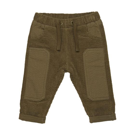 Cordhose, gefüttert, reine Baumwolle, oliv