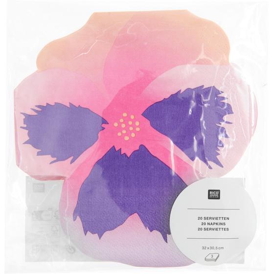 RICO DESIGN Servietten Stiefmütterchen - rosa-lila