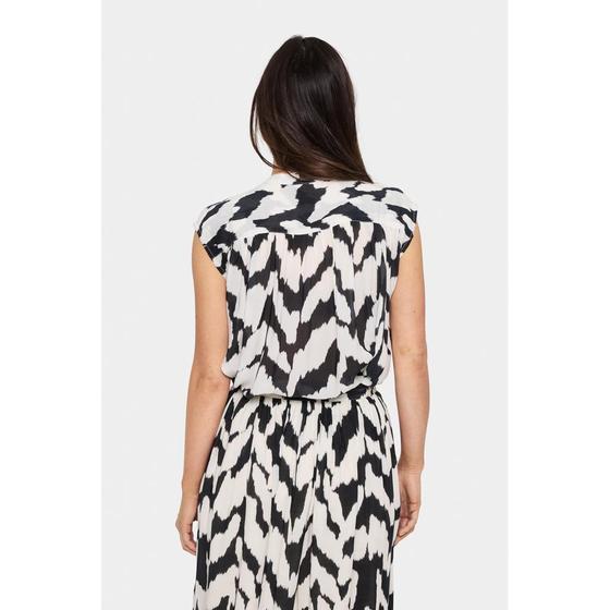 SAINT TROPEZ Blusen Top KelsieSZ 30514026 - gemustert - schwarz-weiß 