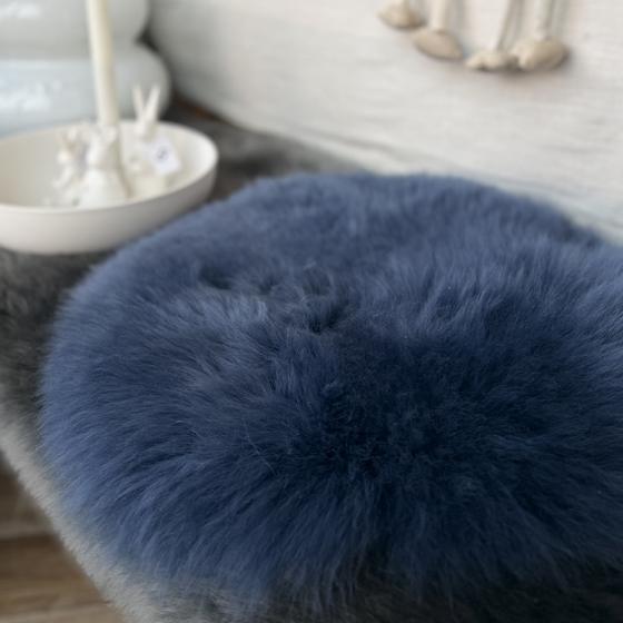 Sitzauflage Lammfell indigo dunkelblau