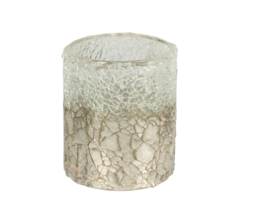 Kerzenhalter | Windlicht / Teelichthalter Glas Crinkle small