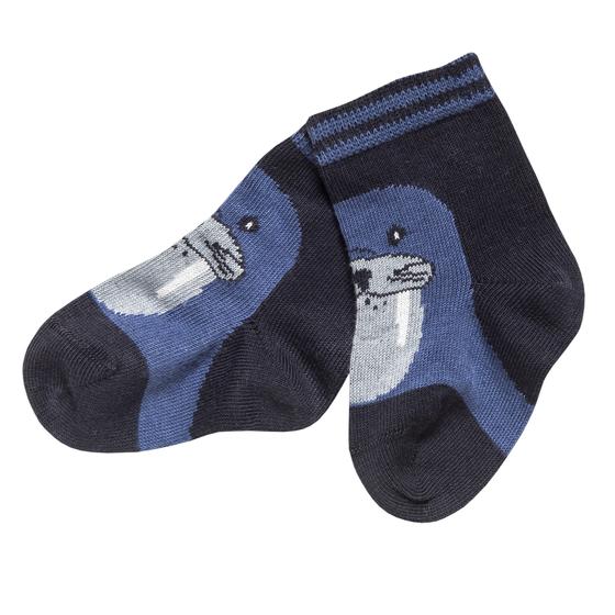 People wear Organic Socken Walsross Dunkelblau