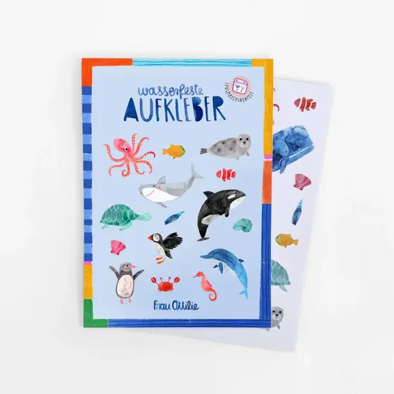 Frau Ottilie Spülmaschinenfeste Sticker Wildes Meer