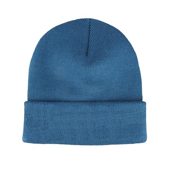 goldmarie Beanie Mütze LOVE PEACE MOIN - taubenblau