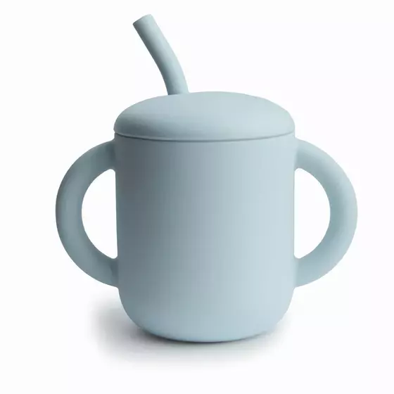 Mushie Silicon Training Cup Powder Blue