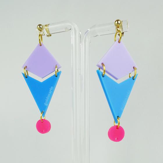 goldmarie Plexi Ohrringe Sydney - hellblau-lavendel-pink