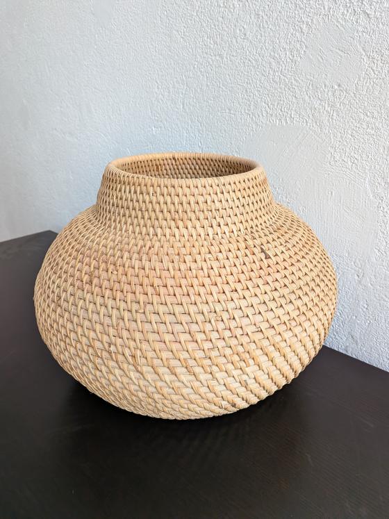 Vase aus Rattan groß 