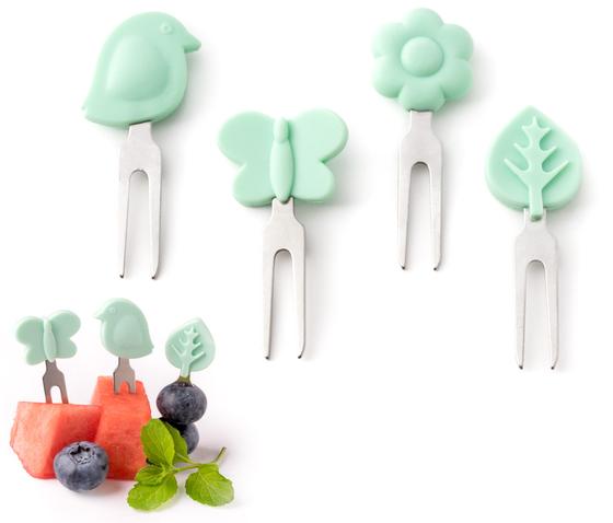 Lekkabox Edelstahl Bento Picks 4er Set Gartenzauber 