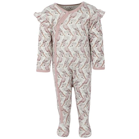 Einteiler mit Füßen und durchgehenden Druckknöpfen, gekämmte Baumwolle