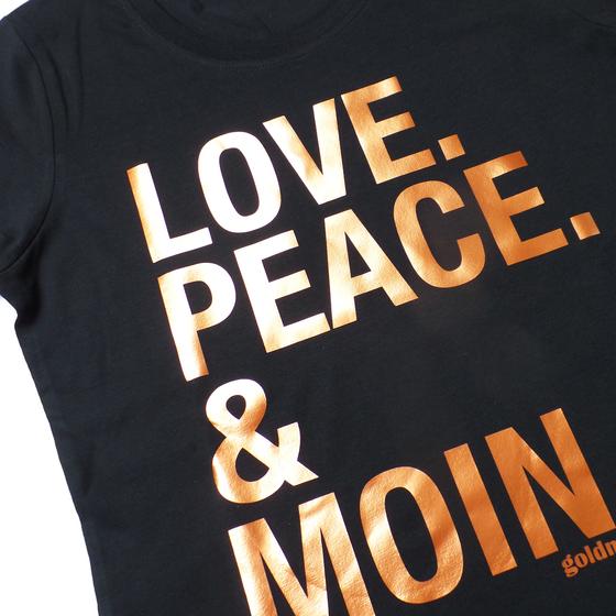 goldmarie LOVE PEACE MOIN T-Shirt Susi schwarz-kupfer 