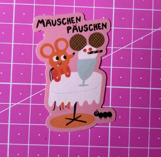 Sticker Mäuschen Päuschen von Slinga Illustration