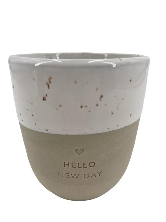 Eulenschnitt Becher HELLO NEW DAY