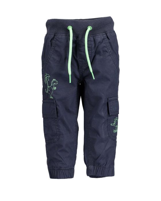 Schlupfhose "Dino" mit breitem Gummibund und Kordelgürtel, nachtblau