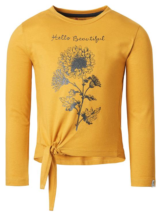 Langarmshirt "Hello Beautiful" mit Glitzer, Biobaumwolle