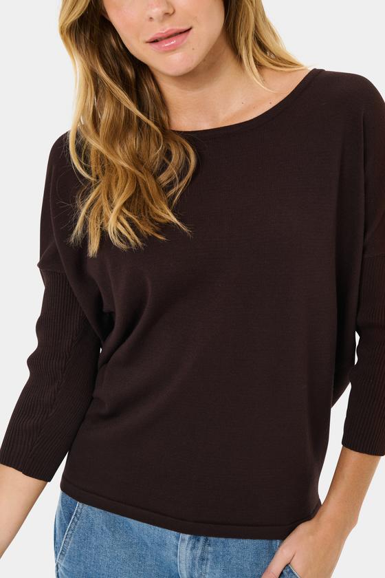 SAINT TROPEZ MilaSZ R-Neck Pullover 30500003 - schoko-braun