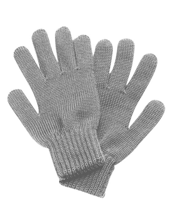 Strickhandschuhe aus reiner Merinowolle, hellgrau