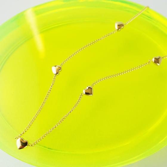 goldmarie Kette Taylor ALLOVER MINI HERZ - Stahl vergoldet