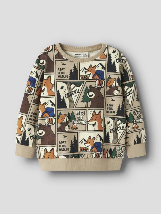 Name It Sweatshirt Wildlife Camping Sesame
