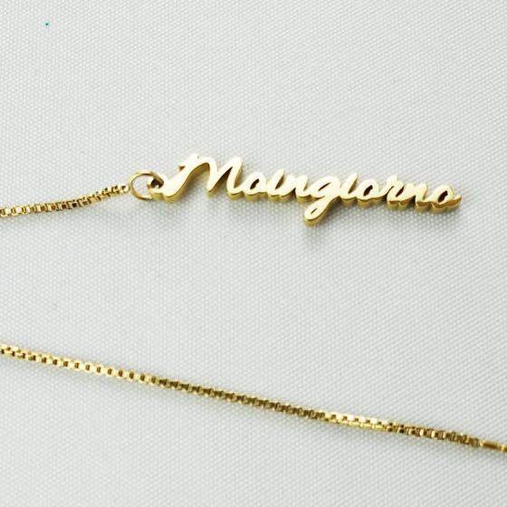 goldmarie MOINGIORNO Schriftzug Ohrringe - Stahl vergoldet - 3cm 